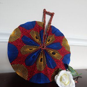African Print Folding Handheld Fan